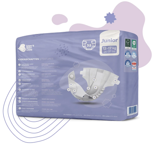 Baby’s Best Premium Diapers – Maxi 20-31 lbs (34 Diapers)